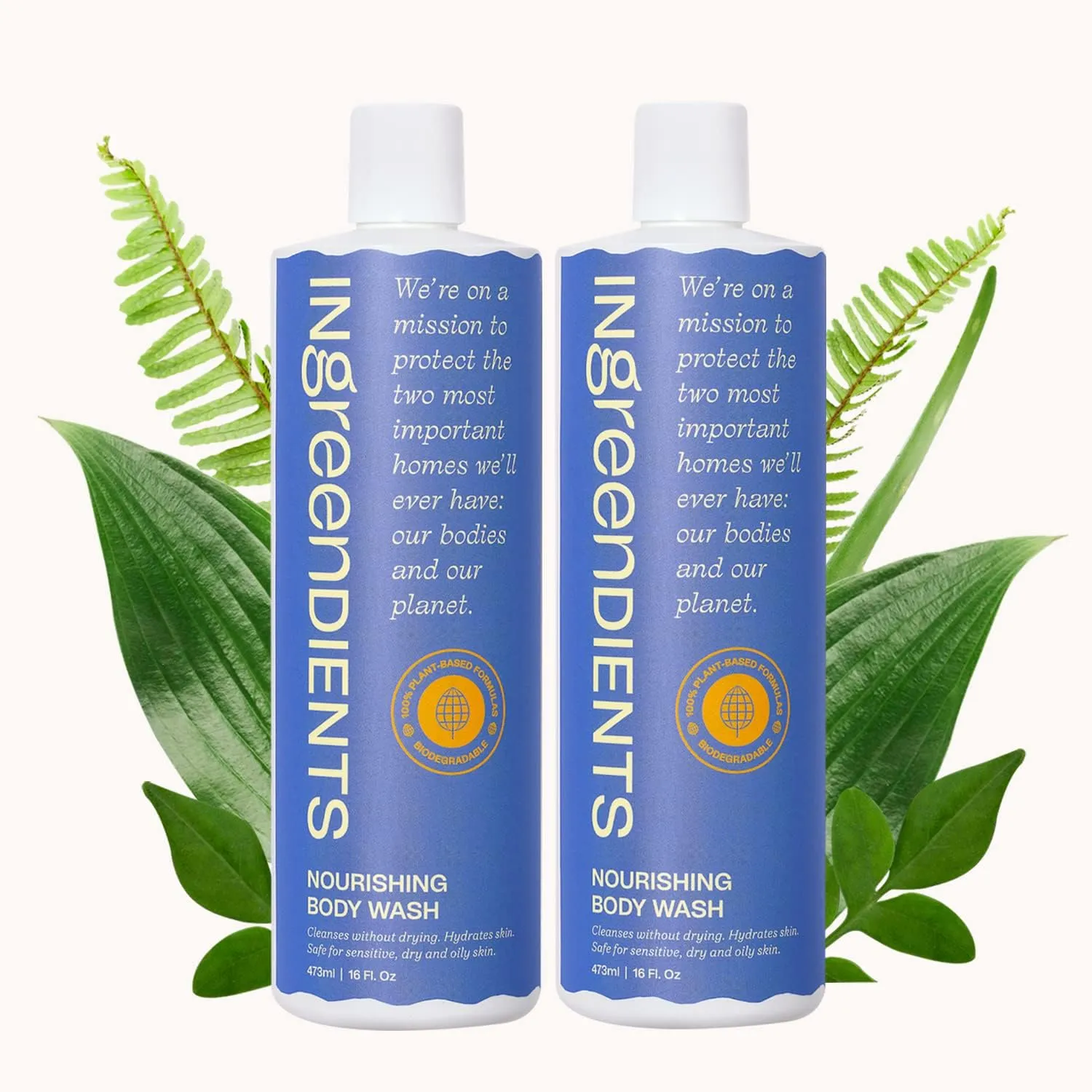 Natural Body Wash With Organic Ingredients - Moisturizing For Dry and Sensitive Skin, Vegan, Cruelty Free, Sulfate Free, Betaine Free (2 x 16 FL. Oz)