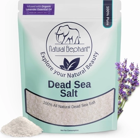 Natural Elephant Dead Sea Lavender Bath Salt Bathing and Foot Soak for Relaxing and Nourishing- 100% Pure with Organic Lavender Essential Oil - Medium Coarse Grain (10 lb (160 oz) Bag)