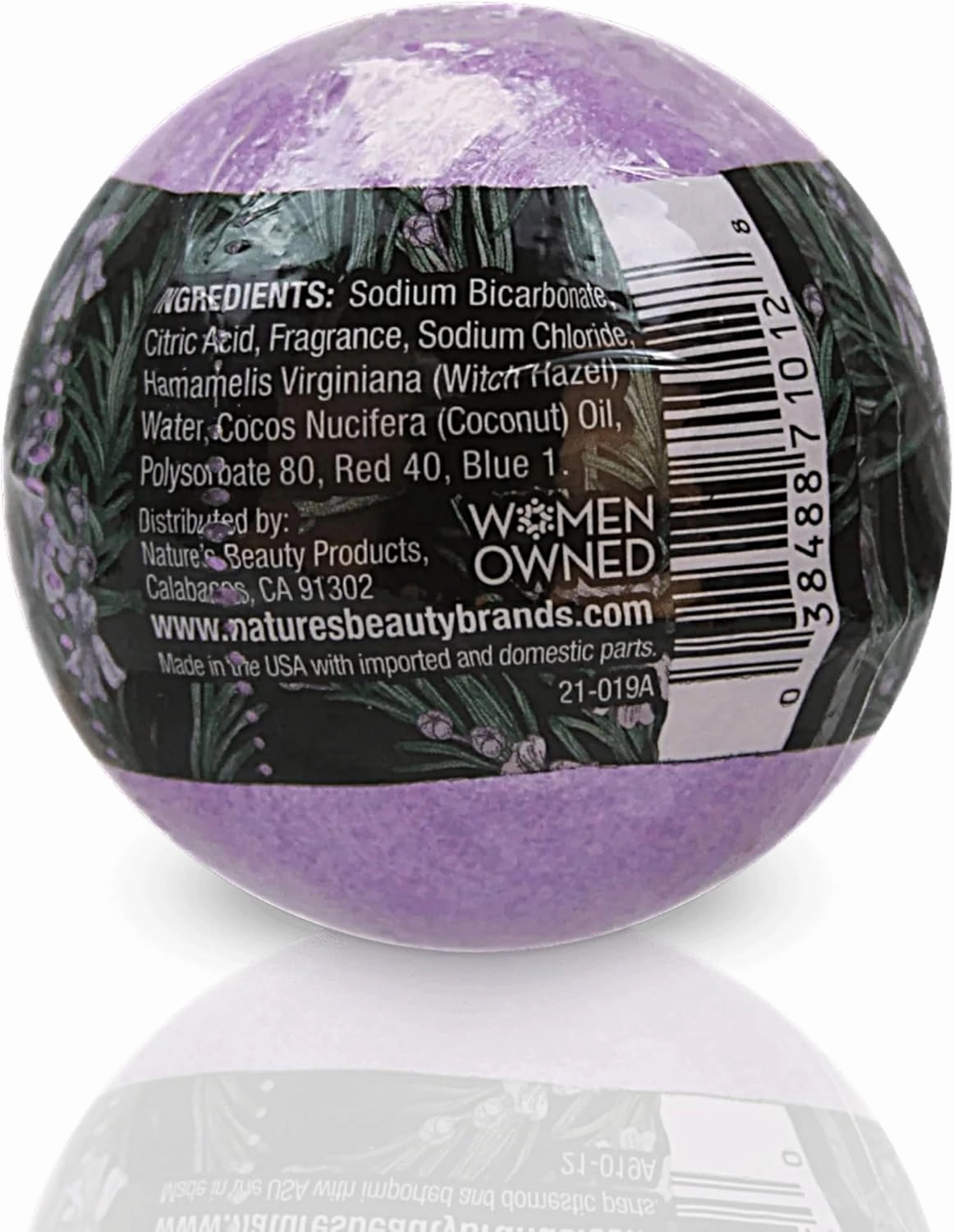 Nature's Beauty Lavender & Rosemary Bath Bomb Multi-Pack - Luxury Fizzy Spa Bath Bomb to Help Calm, Soothe   Revive Dull and Dry Skin Made with Coconut Oil & Witch Hazel, 5.5 oz (4 Pack)