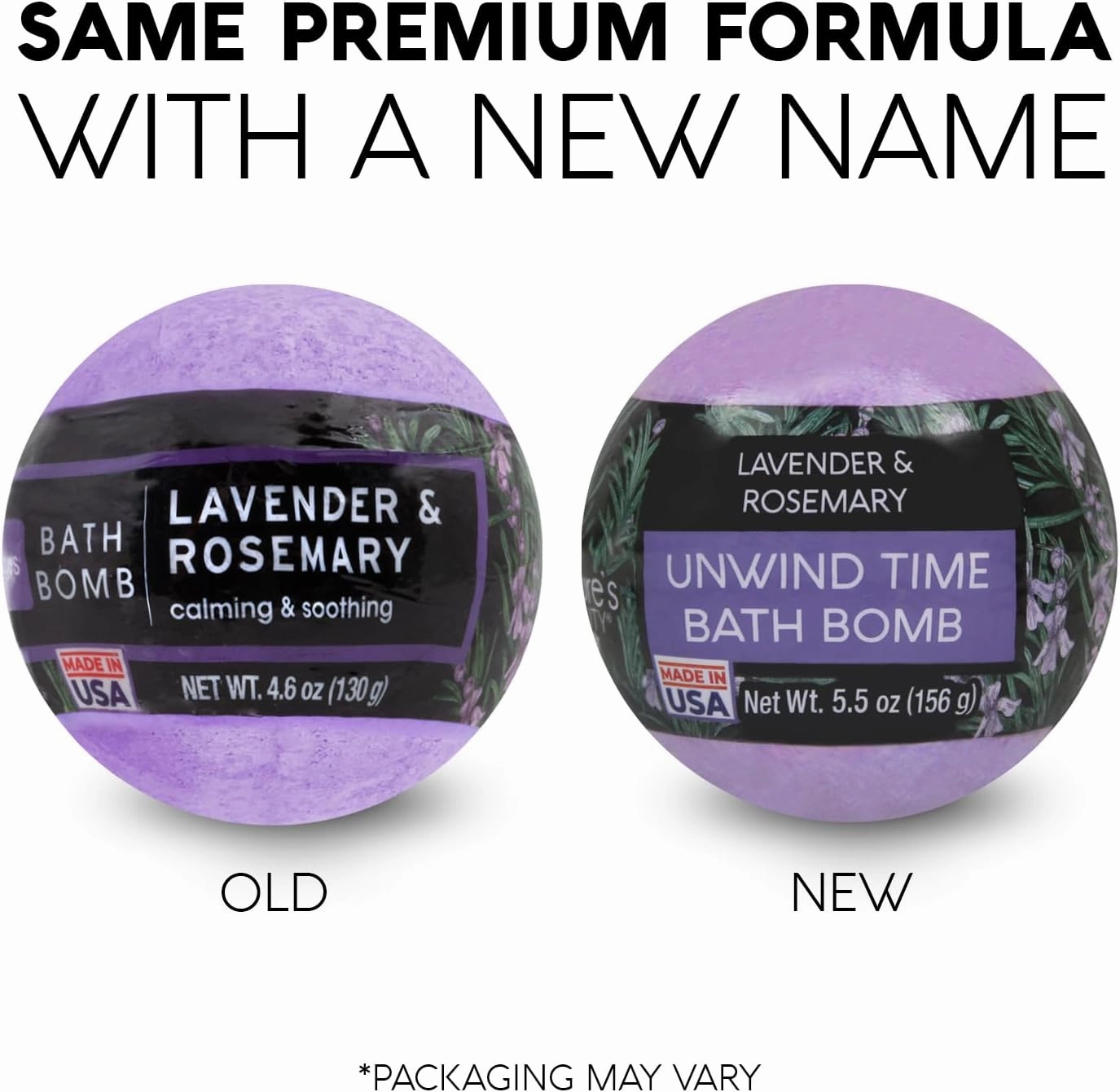 Nature's Beauty Lavender & Rosemary Bath Bomb Multi-Pack - Luxury Fizzy Spa Bath Bomb to Help Calm, Soothe   Revive Dull and Dry Skin Made with Coconut Oil & Witch Hazel, 5.5 oz (4 Pack)