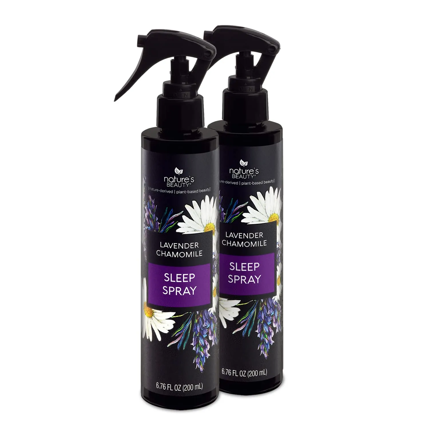 Nature's Beauty Lavender Chamomile Sleep Spray Multi-Pack - Sleep Well   Relax with Premium Grade Room   Pillow Spray, Made w/Coconut, Jojoba   Moringa Seed Oils, 6.76 fl oz (2 Pack)