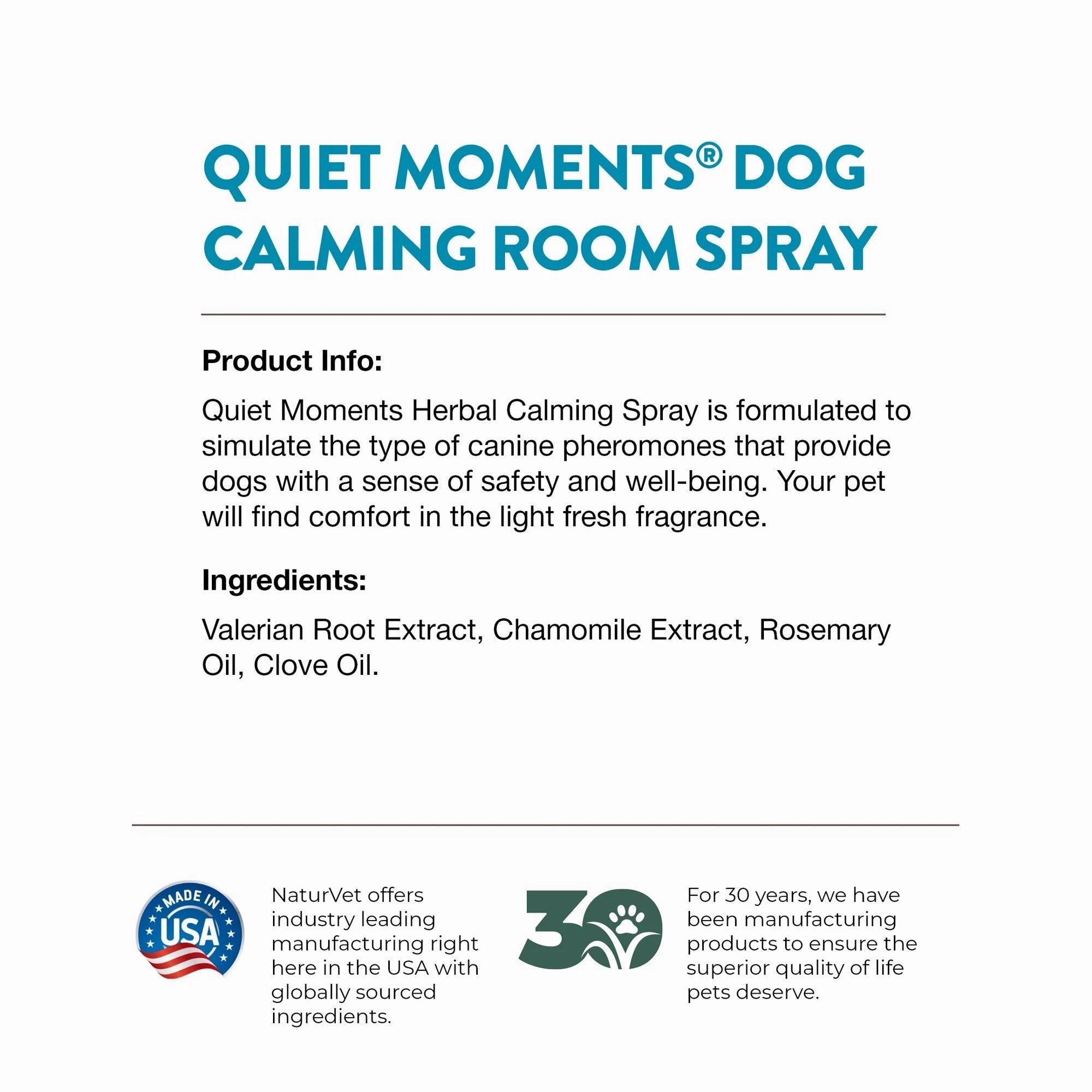 Naturvet Dog Quiet Moments Herbal Calm Spray 8oz