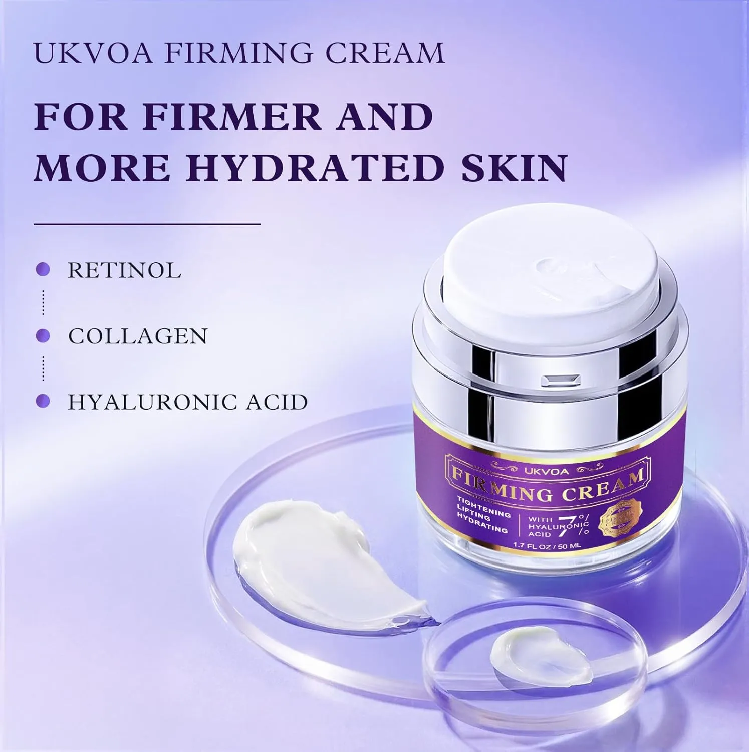 Neck Firming Cream, Anti-Aging Face Moisturizer for Women with Retinol, Collagen & Hyaluronic Acid, Tighten and Lift Neck Cream 1.7 Fl Oz