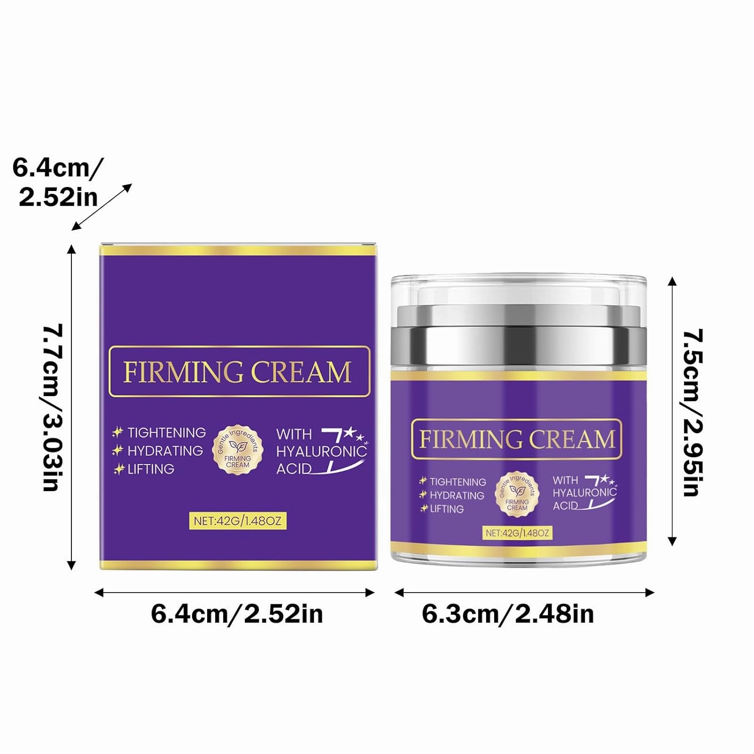 Neck Firming Cream, Anti-Aging Moisturizer with Retinol, Collagen & Hyaluronic Acid - Tighten, Lift & Firm Neck Cream for Sagging Skin, Wrinkles & Fine Lines (2PC, 1.48 OZ)