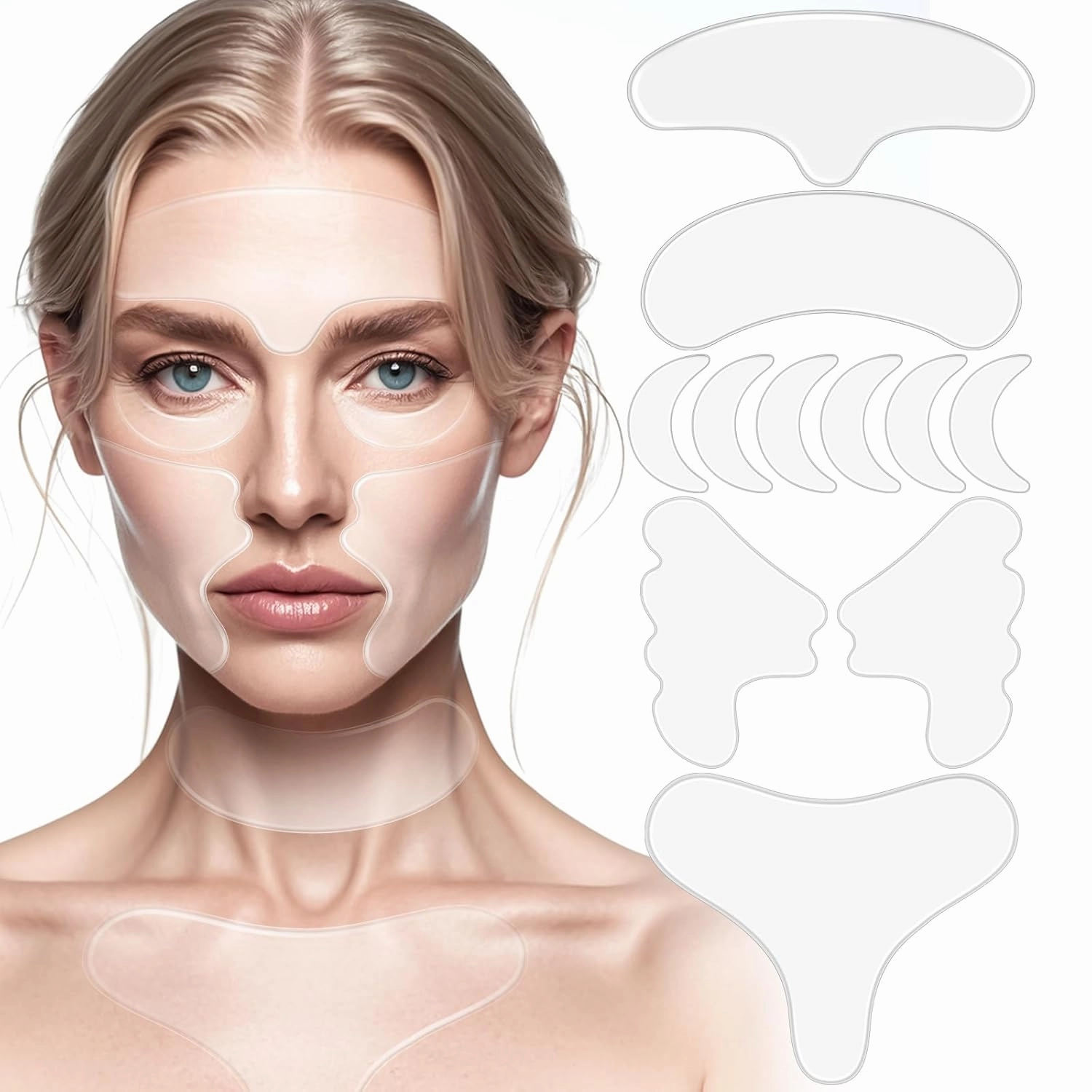 Neck Wrinkle Patches, Anti Wrinkle Silicone Patches，Reusable Chest Firming and Tightening Facial Masks, Collagen Neck Fine Line Pads for Women Reduce Fine Wrinkles, Moisturizing & Firming（11）