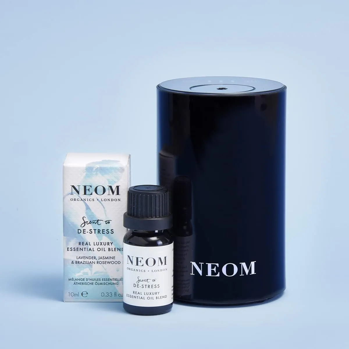 NEOM- Portable Wellbeing Pod Mini Oil Diffuser Black & Real Luxury Essential Oil Blend 10 ml…