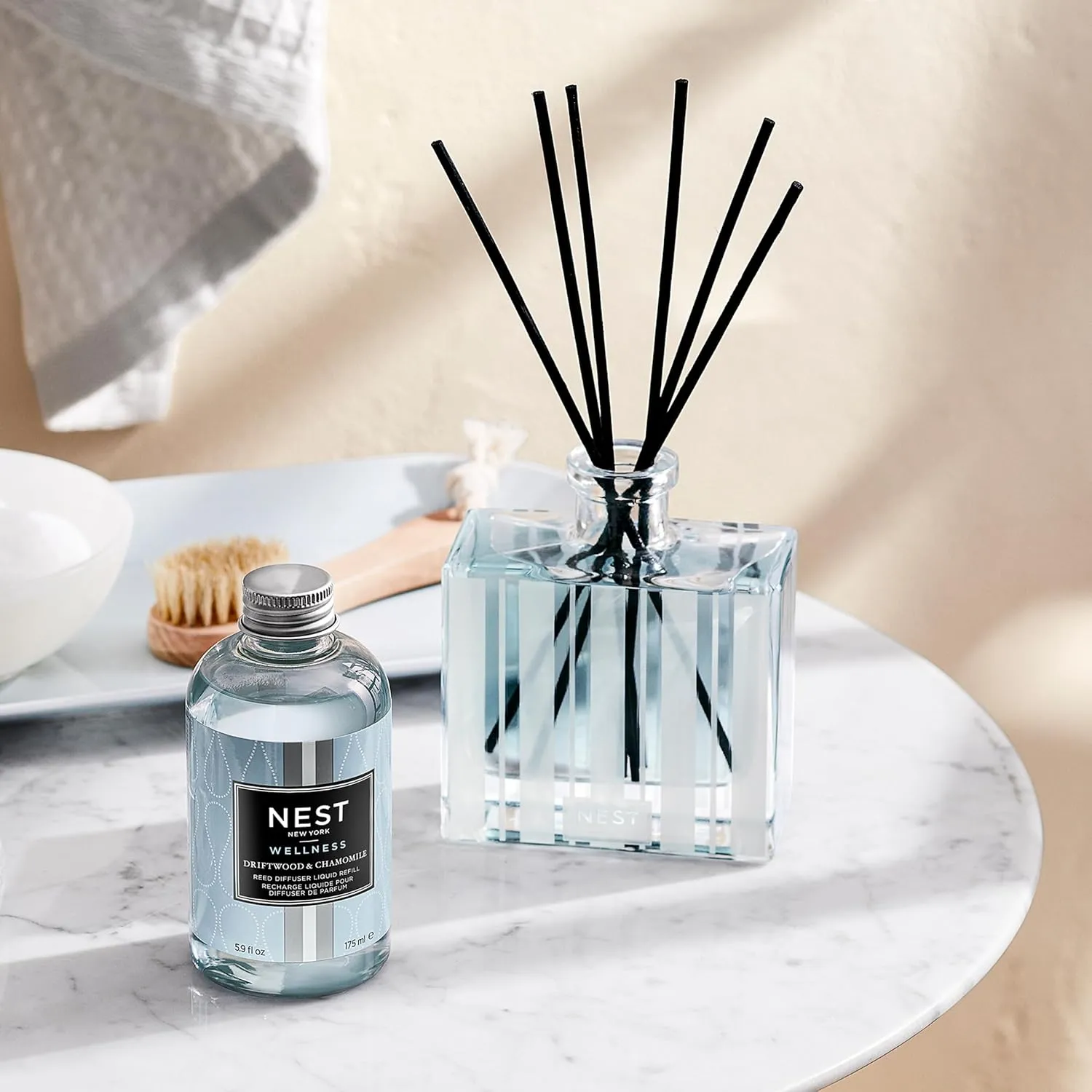NEST New York Reed Diffuser Liquid Refill, Driftwood & Chamomile - 5.9 fl oz - Fragrance for Up to 90 Days - Flame Free