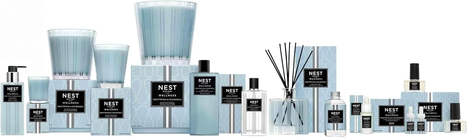 NEST New York Reed Diffuser Liquid Refill, Driftwood & Chamomile - 5.9 fl oz - Fragrance for Up to 90 Days - Flame Free