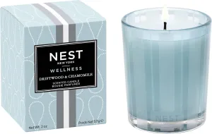 NEST New York Scented Votive Candle, Driftwood & Chamomile - 2 oz - Up to 28-Hour Burn Time - Reusable Glass Vessel