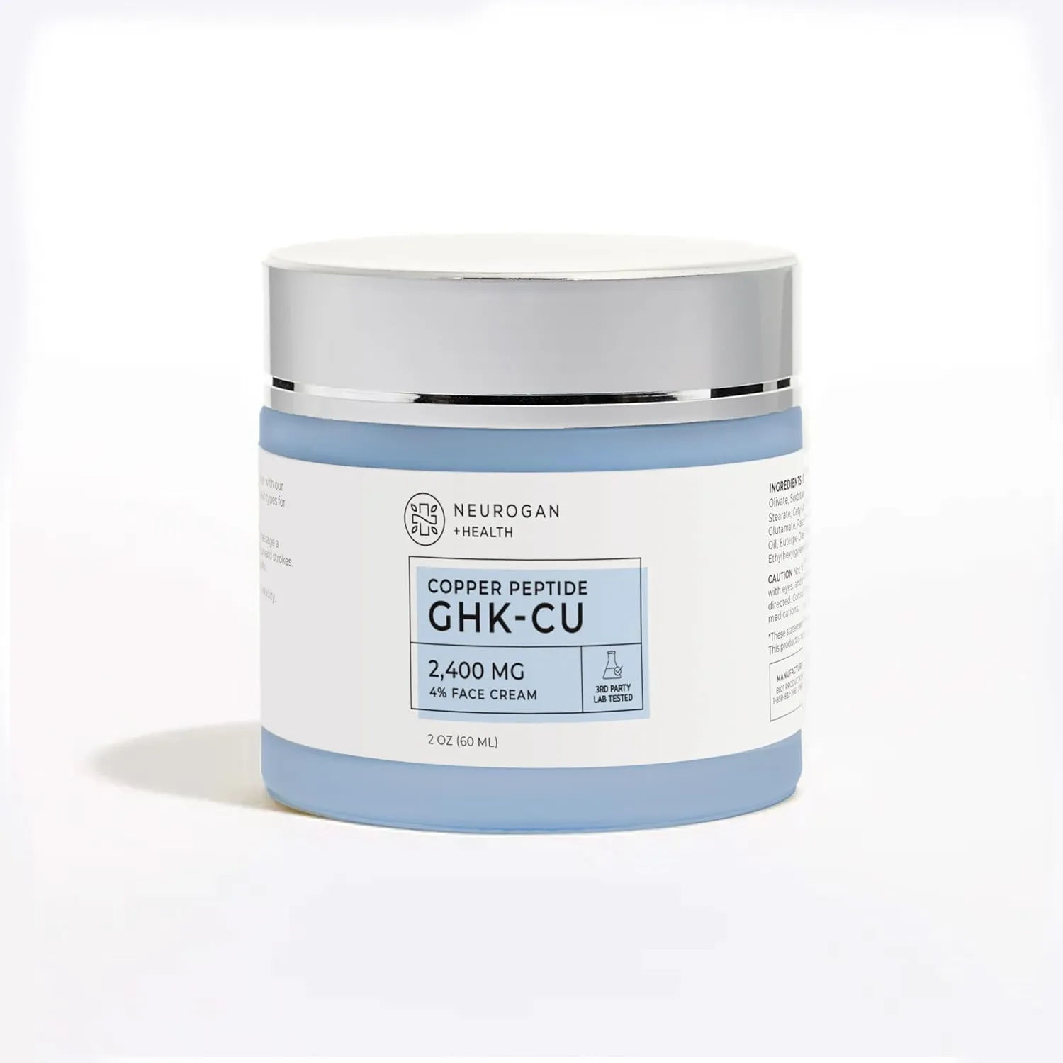 Neurogan GHK-Cu Copper Peptide Face Cream | 4% Peptides for Skin Firmness & Deep Hydration | Daily Facial Moisturizer with 2400 MG GHK-Cu, 2oz