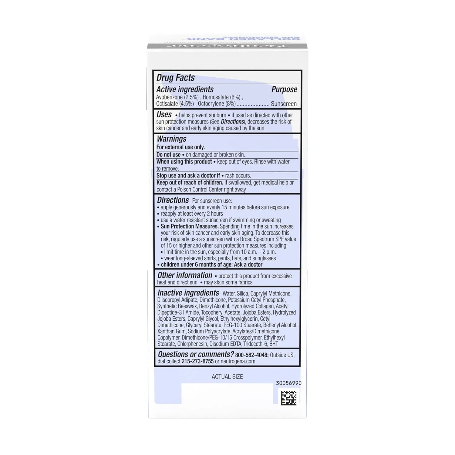 Neutrogena Collagen Bank Face Moisturizer with SPF 30 Sunscreen, Larger Size Anti-Aging Face & Neck Collagen Cream, Micro-Peptide, Support & Defend Skin’s Natural Collagen, 2.7 fl oz