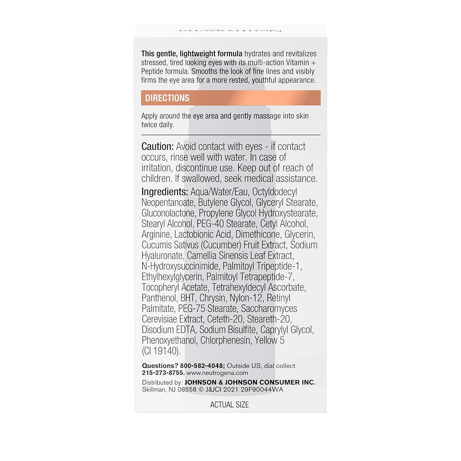 Neutrogena Rapid Firming Peptide Eye Cream: Depuffing, Brightening, Hydrating, Fragrance-Free, 0.5 fl. oz