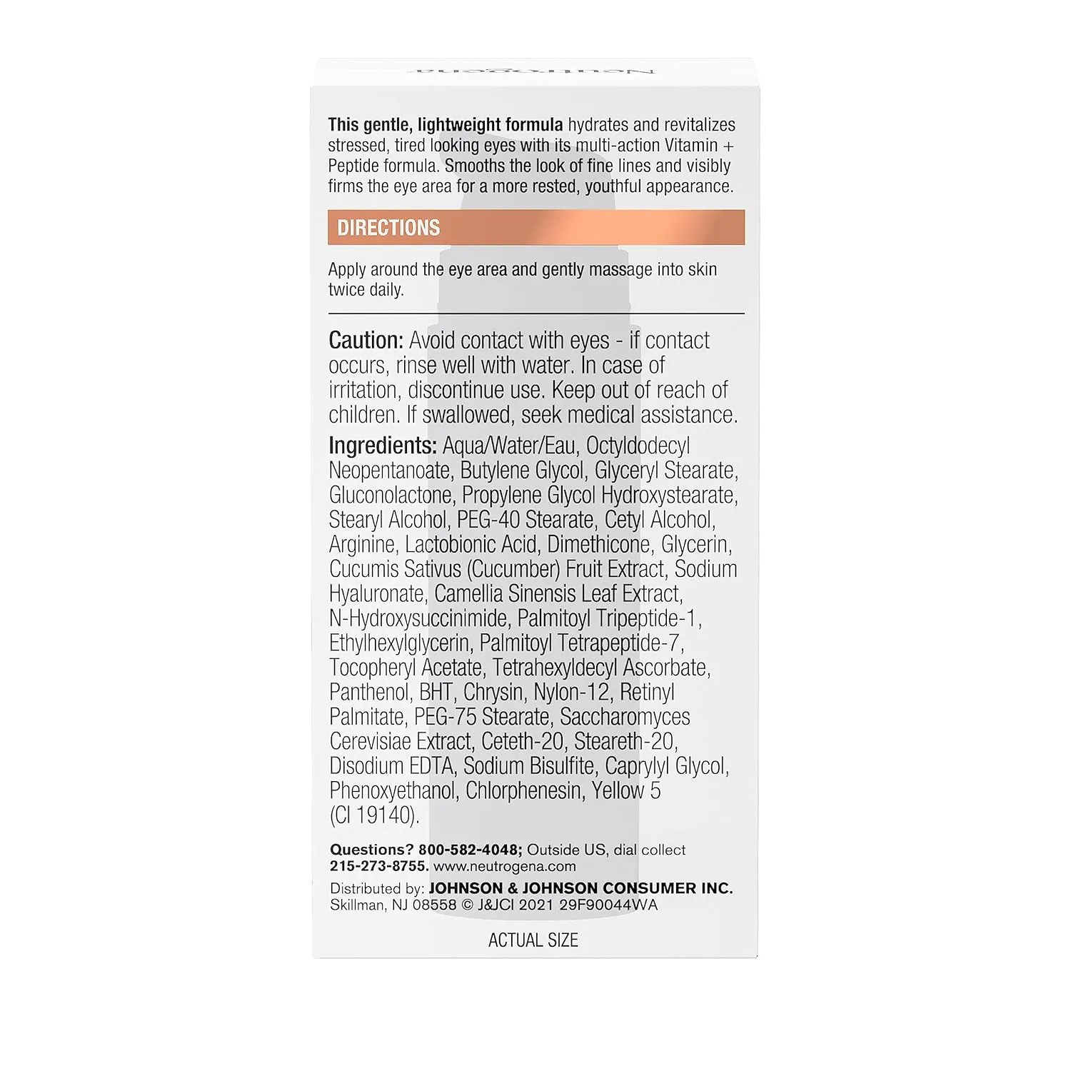 Neutrogena Rapid Firming Peptide Eye Cream: Depuffing, Brightening, Hydrating, Fragrance-Free, 0.5 fl. oz