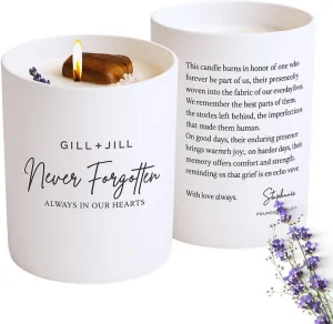 Never Forgotten Candle, Sympathy Gift Baskets Item, Bereavement, in Memory of, Grief Gifts, Sympathy Gifts for Women, Loss of Loved One, Condolences Card, Remembrance Gift