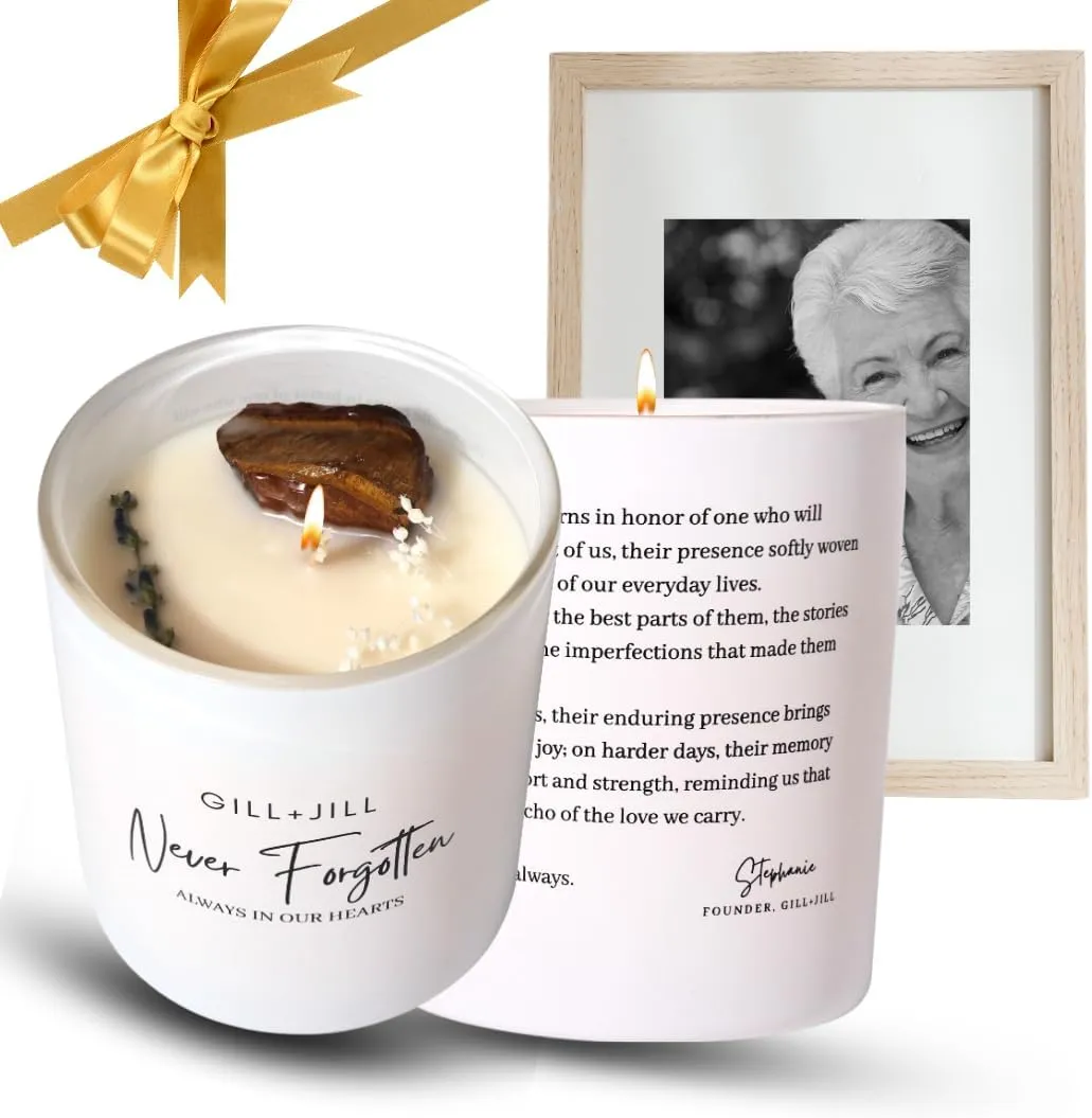 Never Forgotten Candle, Sympathy Gift Baskets Item, Bereavement, in Memory of, Grief Gifts, Sympathy Gifts for Women, Loss of Loved One, Condolences Card, Remembrance Gift