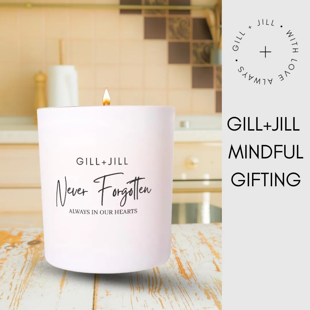 Never Forgotten Candle, Sympathy Gift Baskets Item, Bereavement, in Memory of, Grief Gifts, Sympathy Gifts for Women, Loss of Loved One, Condolences Card, Remembrance Gift