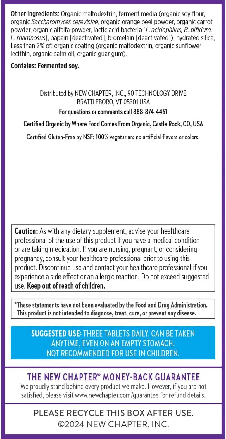 New Chapter Perfect Calm - Daily Multivitamin for Stress & Mood Support with B Vitamins   Holy Basil   Lemon Balm   Organic Non-GMO Ingredients - 144 Count