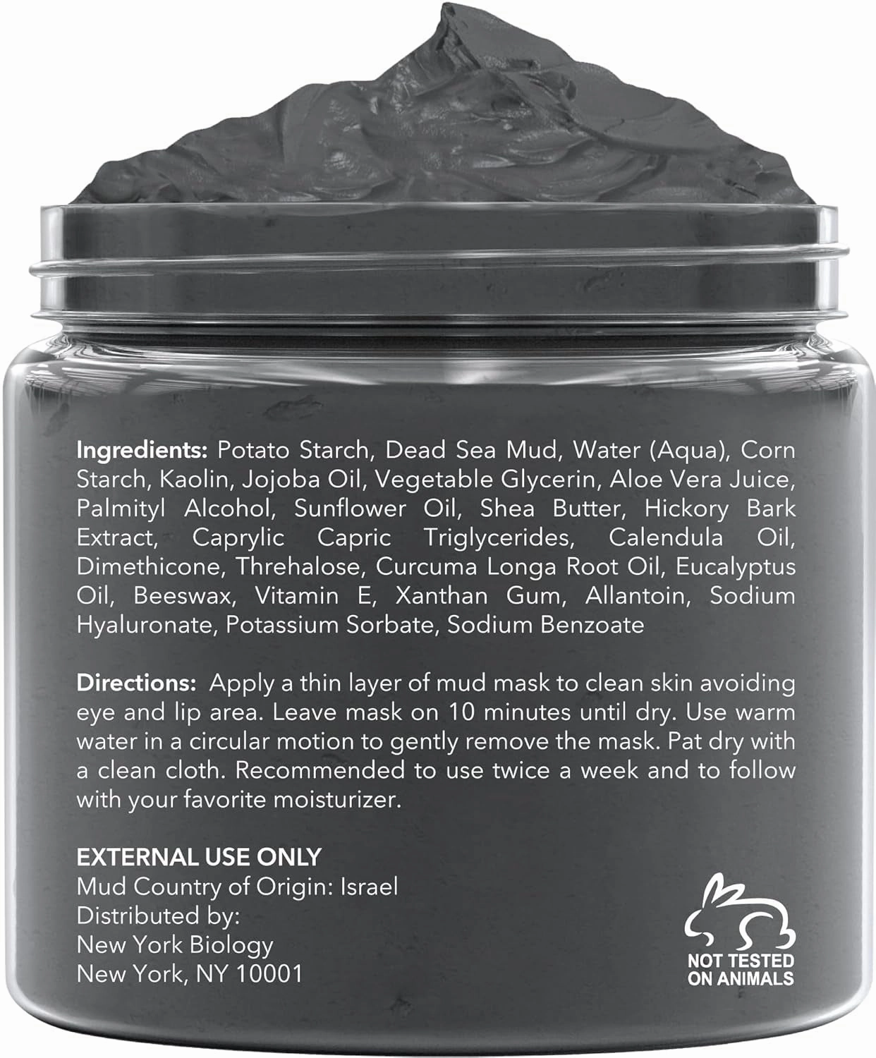 New York Biology Dead Sea Mud Mask for Face and Body Infused with Eucalyptus with 3 Pcs Face Mask Brush Applicators - Spa Quality Pore Reducer for Acne, Blackheads and Oily Skin