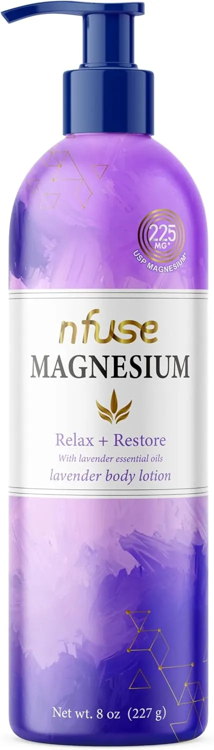 nfuse Magnesium Lotion | Ultra Healing Body Lotion | Natural Magnesium Therapy | Lavender: Rest   Restore | 8 oz
