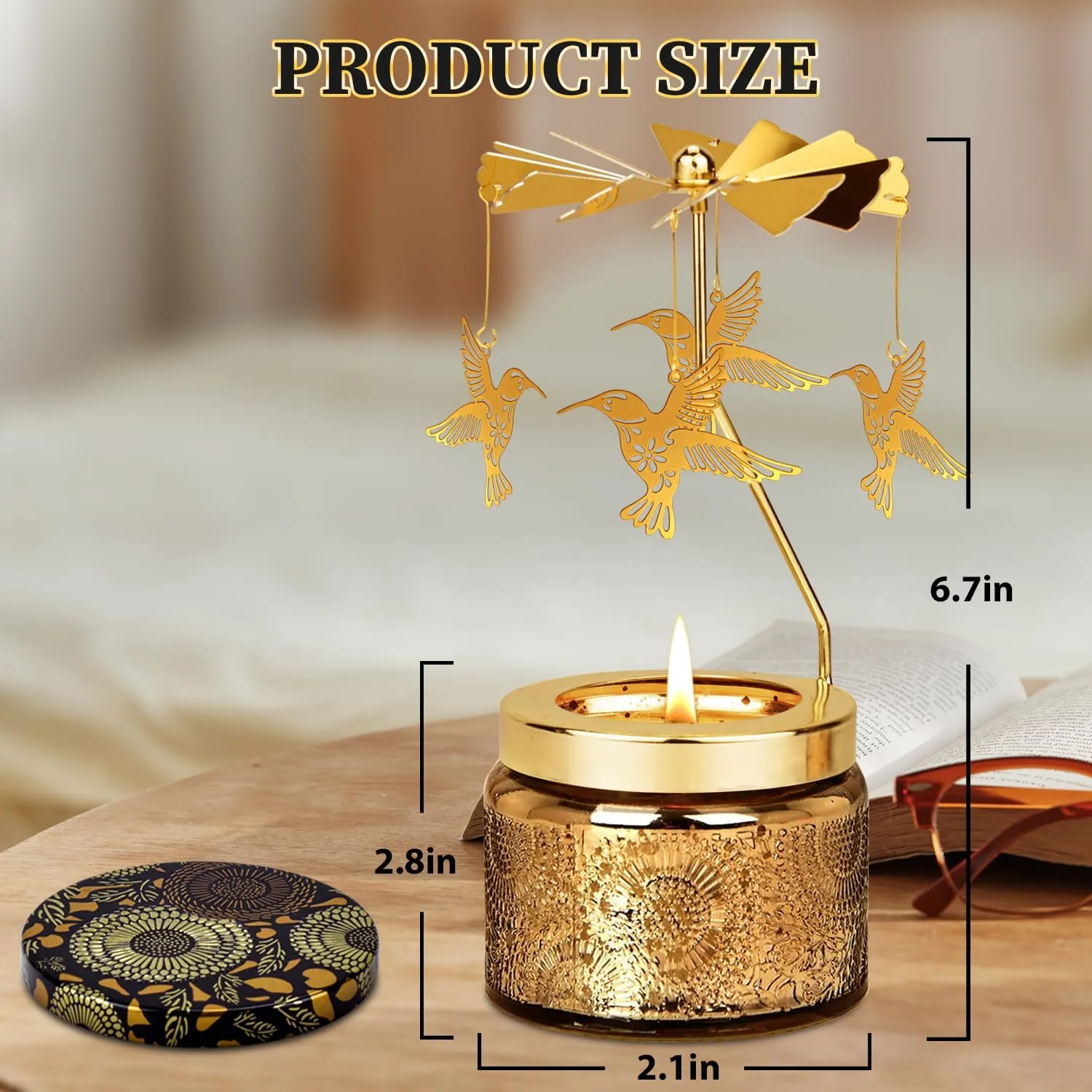 Nialnant Hummingbird Gifts for Women, Rotating Candles Birthday Gifts for Mom Colleagues Daughter Wife,Unique Scented Candles Gift for Mothers Day Anniversary