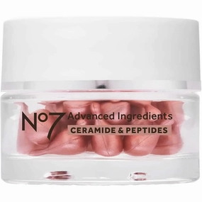 No7 Advanced Ingredients Ceramide & Peptide Capsules - Anti Aging Serum Helps Reduce Fine Lines and Wrinkles - Single Use Ceramide Capsules with Peptide Serum (30 Count)