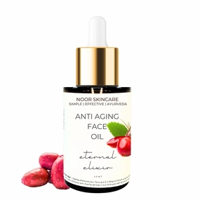Noor Skincare Face Oil for Glowing Skin & Gua Sha Massage, 100% Natural with Rosehip, Jojoba, Argan & Vitamin E, Anti Aging Night Serum for Skin Tightening & Fine Lines