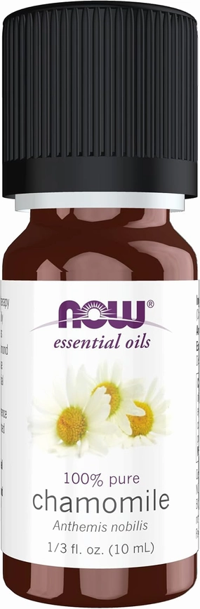 NOW Essential Oils, Chamomile Oil, Delightful Aromatherapy Scent, Steam Distilled, 100% Pure, Vegan, Child Resistant Cap, 10-ml
