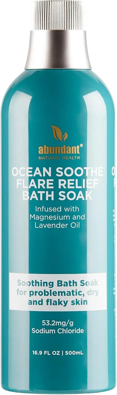 Ocean Soothe Flare Relief Bath Soak with Highly Concentrated Pure Magnesium Salts and Lavender Oil to Help Relieve Problematic and Dry Skin, Safe for Sensitive Skin, 500mL