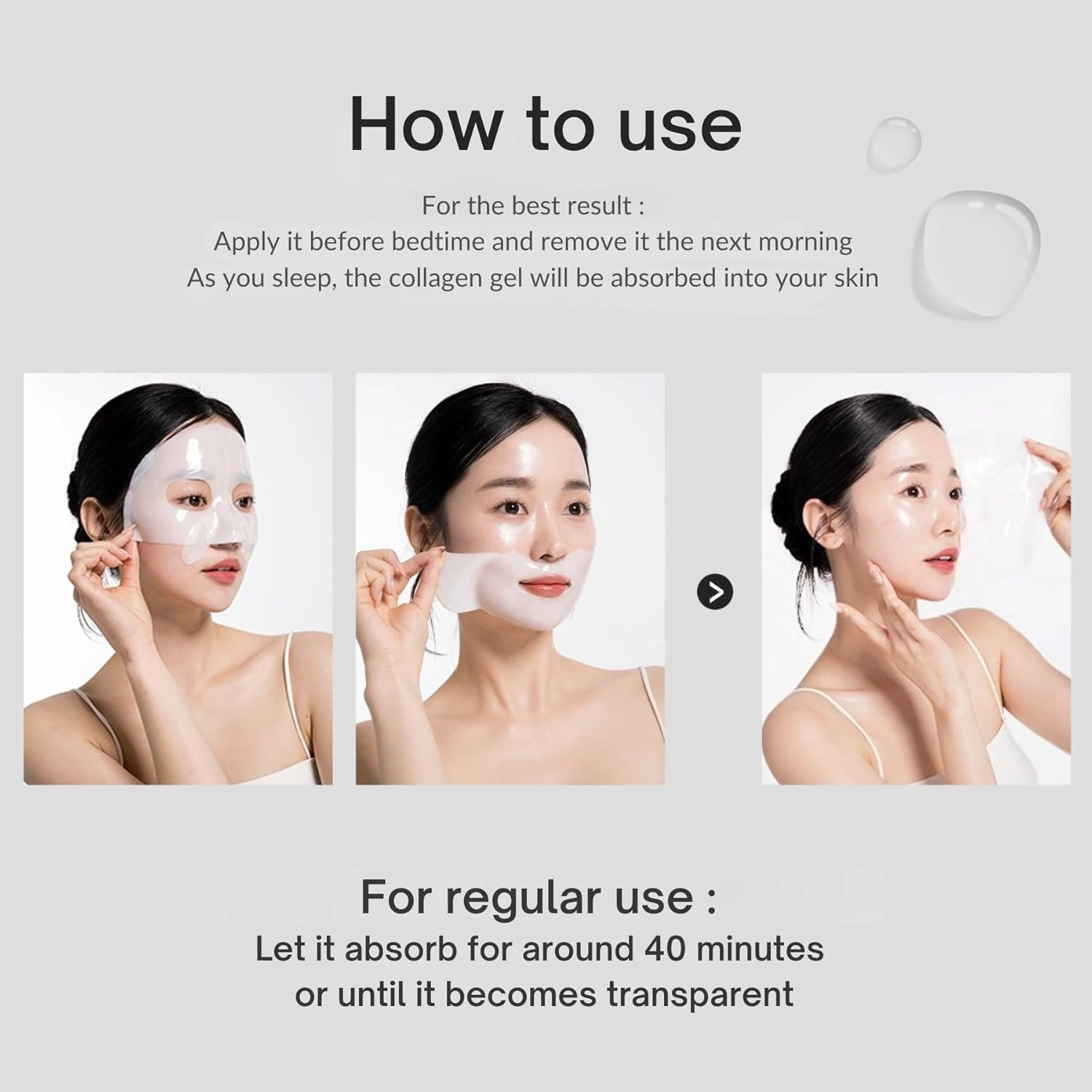 OHMYPURE Vegan Mucin Lifting Hydrogel Collagen Face Mask 10 ea Ultimate Hydration, Improves Skin Texture, Affordable Luxury, Glowing Skin, Reduces Fine Lines & Wrinkles, Made in Korea (10, Vegan)