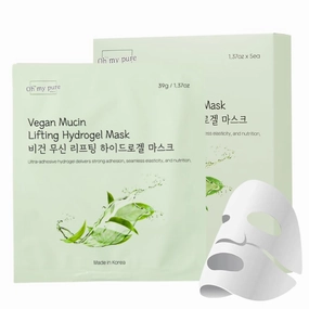 OHMYPURE Vegan Mucin Lifting Hydrogel Collagen Face Mask 4 1 ea Ultimate Hydration, Improves Skin Texture, Affordable Luxury, Glowing Skin, Reduces Fine Lines & Wrinkles, Made in Korea (5, Vegan)