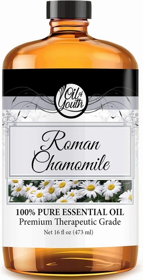 Oil of Youth - 16oz Roman Chamomile Essential Oil - Pure Therapeutic Grade Oil for Aromatherapy, Diffuser, Stress Ease - Chamomile Oil for Skin Therapy