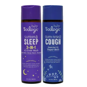 Oilogic Bath Baby Essentials (Slumber & Sleep, Stuffy Nose & Cough) - Gentle Baby All-Over Wash with Essential Oils to Soothe, Calm & Comfort - Pediatrician-Tested & Safe for Babies & Toddlers