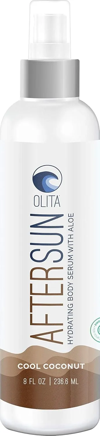 Olita AfterSun Body Serum - Cool Coconut Fragrance - 8 oz - Hydrating Body Oil with Aloe Vera - All-Natural with Vitamin E - Cooling Sunburn Relief