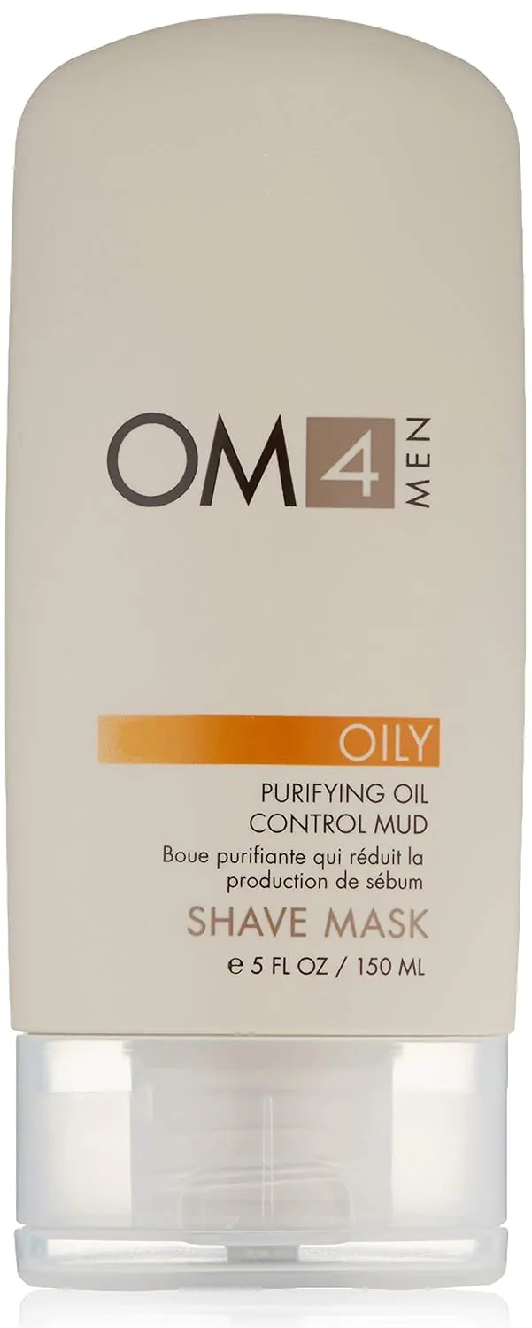 OM4 Oily Shave Mask: Purifying Oil Control Mud - Shave Cream and Mask in 1, Oily and Breakout Prone Skin