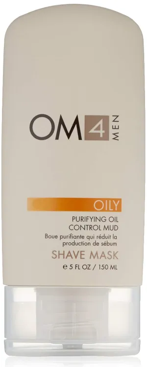 OM4 Oily Shave Mask: Purifying Oil Control Mud - Shave Cream and Mask in 1, Oily and Breakout Prone Skin