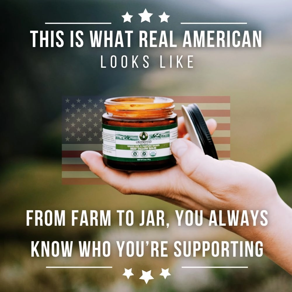 Organic Beef Tallow for Skin – Whipped Tallow Balm for Skin Face and Body with Jojoba Oil and Cocoa Butter – Unscented and Herb-Infused – 4 oz, 2.5fl oz