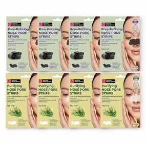 Original Derma Beauty Nose Strips 24 Pore-Refining Charcoal & Purifying Tea Tree Nose Pore Strips Set Black Head Remover For Face For Beauty & Personal Care