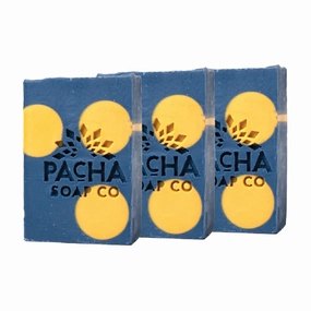 Pacha Lavender & Blue Tansy Bar Soap 3 Pack | Premium, Handcrafted, Hydrating | Natural Face Wash, Hand Cleanser, Body Wash | Soothing Essential Oils, 4 oz