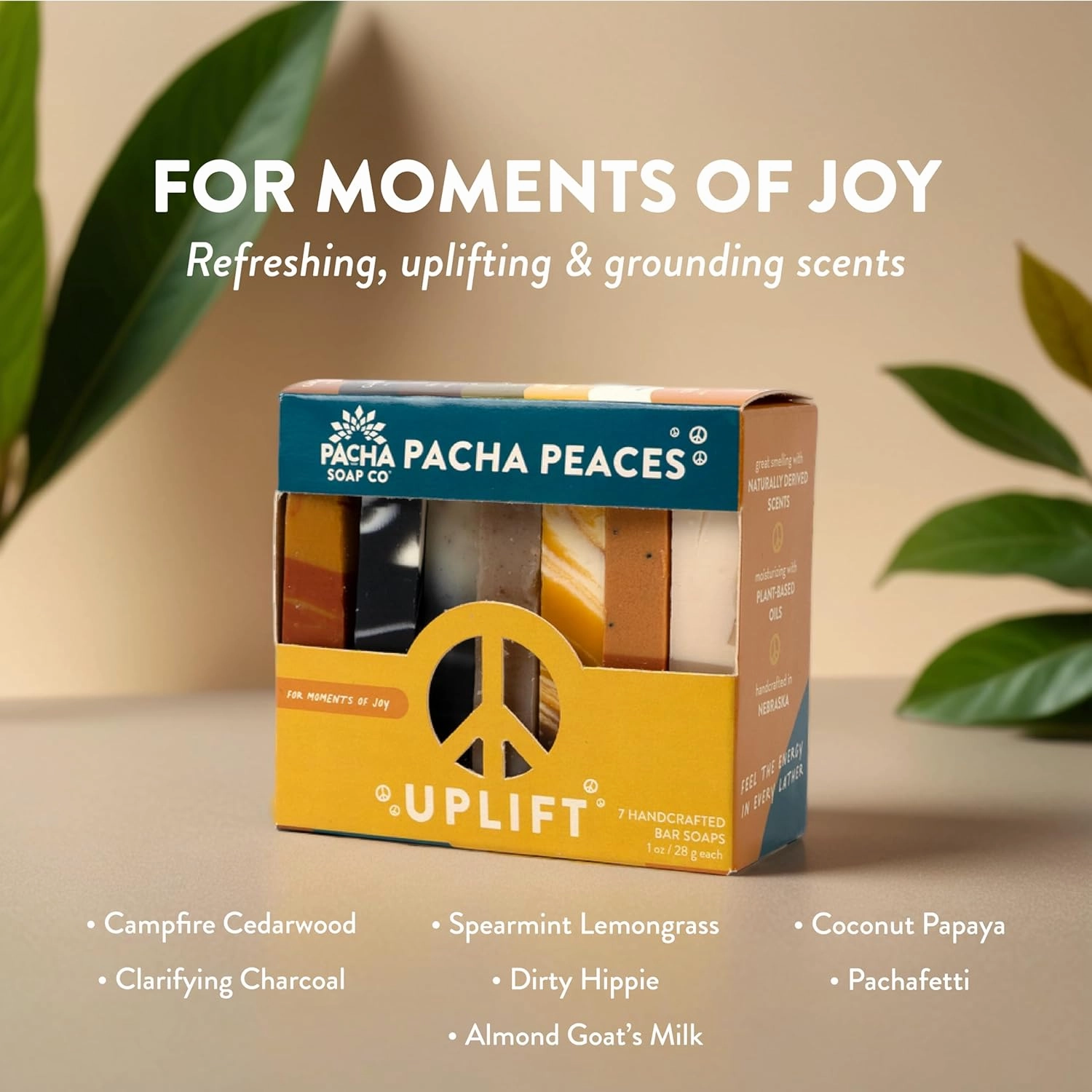 Pacha Peaces Bar Soap Uplift & Calm Variety 2 Pack | Premium, Handcrafted, Hydrating | Natural Face Wash, Hand Cleanser, Body Wash | Soothing Essential Oils, 4 oz