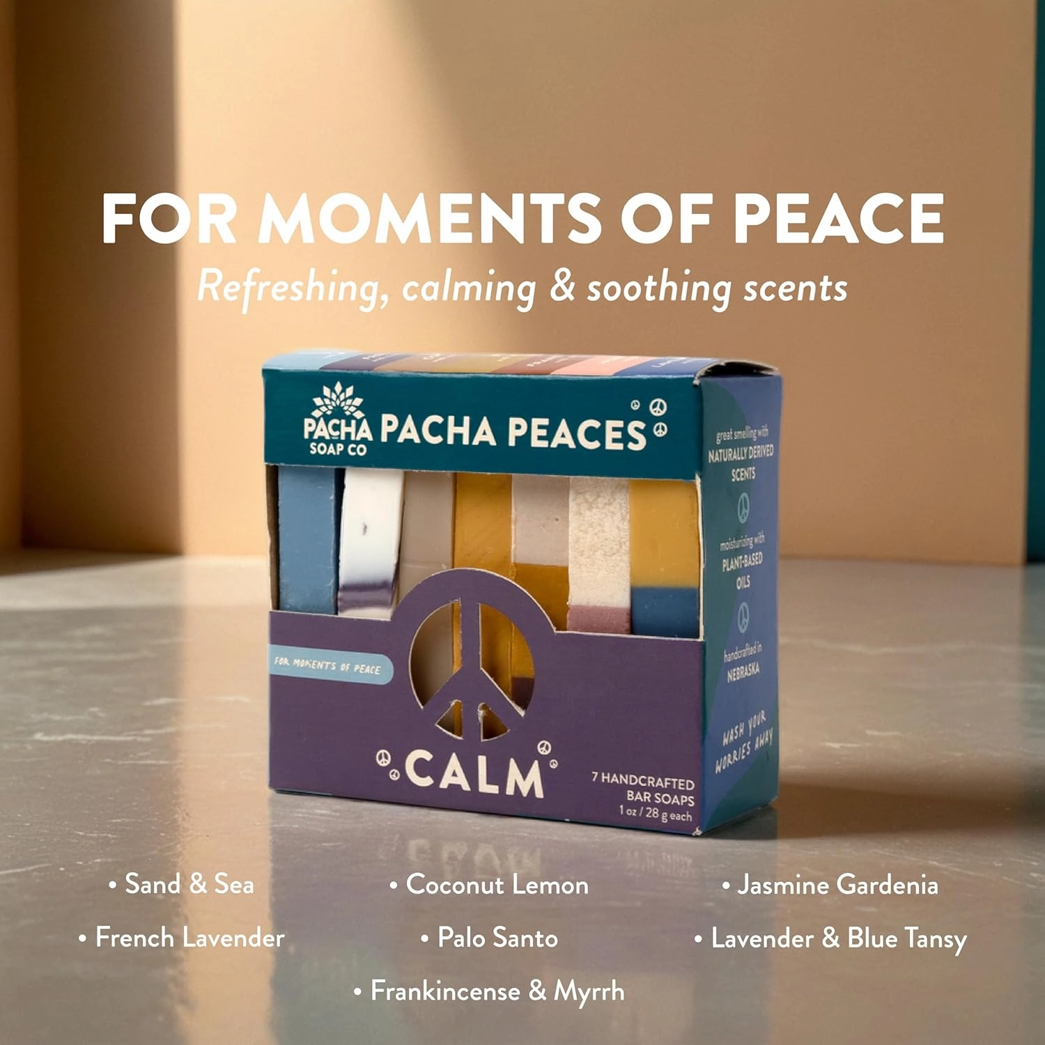 Pacha Peaces Bar Soap Uplift & Calm Variety 2 Pack | Premium, Handcrafted, Hydrating | Natural Face Wash, Hand Cleanser, Body Wash | Soothing Essential Oils, 4 oz