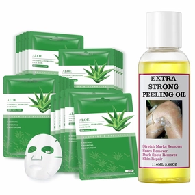 Peeling Oil for Dark Skin, Yellow Peeling Oil Strong Peeling Oil Extra Strength Exfoliating Peeling Solution for Body, Face Masks Skincare Sheet Mask Aloe Vera Sheets Mask