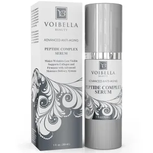 Peptide Complex Serum For Face & Collagen Support - Natural & Organic Anti Aging Skin Serum - Peptides, Hyaluronic Acid, Amino Acids & Vitamin E for Wrinkles, Hydrating, Firming & Elasticity