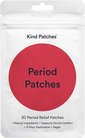 Period Patches - Period Relief Iron Patches with Menthol, Camphor and Chamomile - Menstrual Relief with Lavender Essential Oil - 30 Count