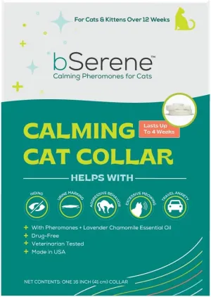 Pheromone Calming Collar for Cats Up to 30 Days Stress Relief Promotes Calmness, Reduces Hiding, Excessive Meowing, Urine Marking, Aggression, Travel Stress Drug-Free, Vet-Tested