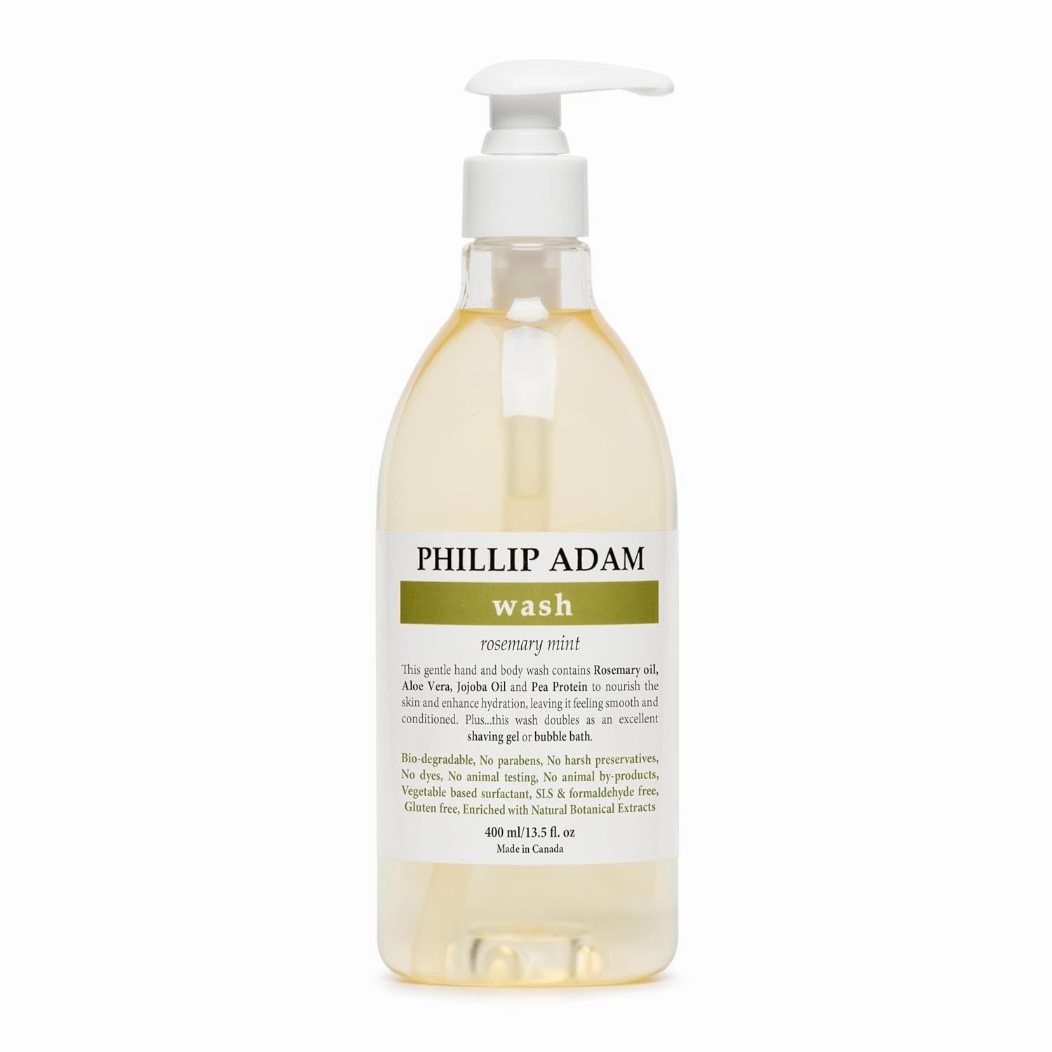 Phillip Adam Rosemary Mint Hand and Body Wash - All Natural Based, Gentle and Hydrating - For All Skin Types - 13.5 Ounce