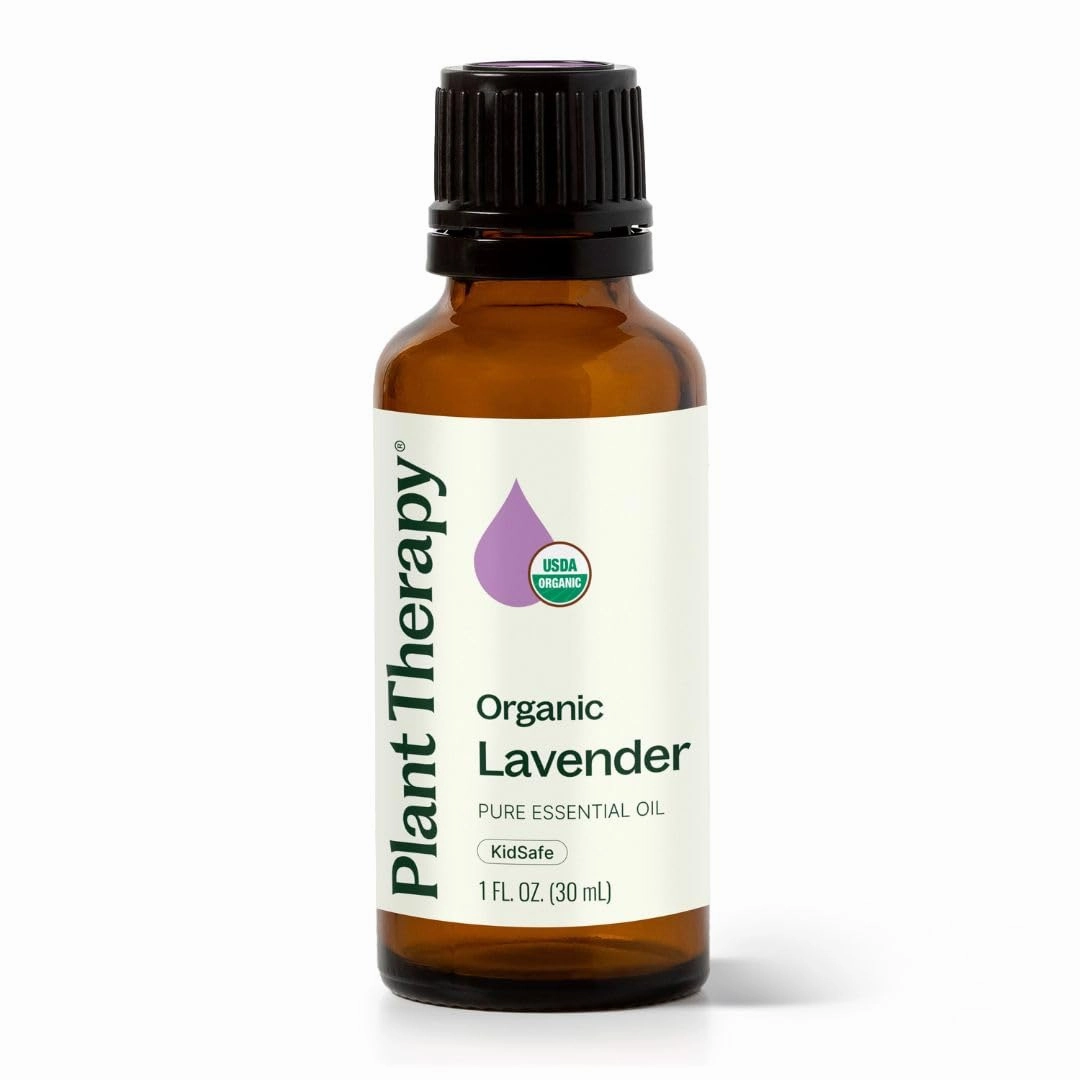 Plant Therapy Organic Lavender Essential Oil 100% Pure, USDA Certified Organic, Undiluted, Natural Aromatherapy for Diffusion & Topical Use, For Skin, Hair, Relaxation, Premium Therapeutic Grade 30 mL