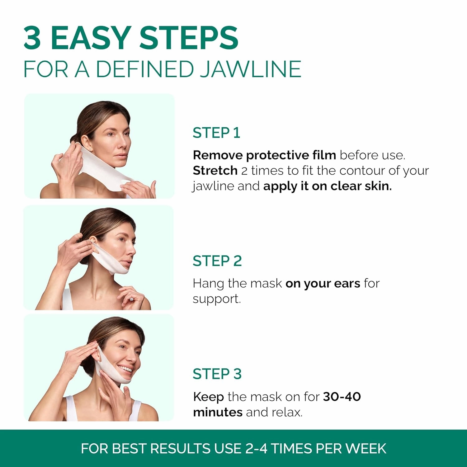 PLANTIFIQUE V-Line Collagen Mask for face 10 PCS | Chin Strap for Women & Men | V Line Lifting Mask with Collagen and Hyaluronic Acid V Shape Face Tape Chin | Skin Firming