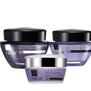 Platinum Day Cream and Night Cream- Anti Aging Anti Wrinkle Dual Eye Set of 3
