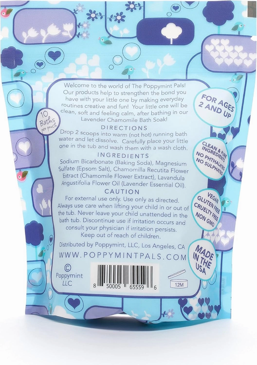 Poppymint Pals Toddler Bath Soak- Calming/Lavender Chamomile