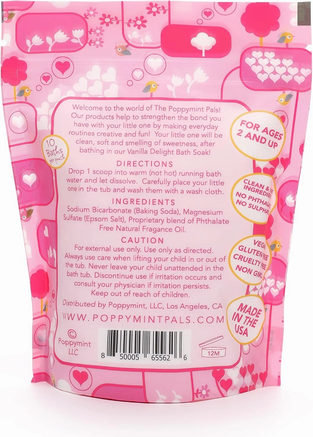 Poppymint Pals Toddler Bath Soak- Sweetness/Vanilla Delight